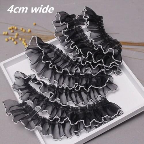 NEW Princess Organza Pleated Spangle Lace DIY Childrens Toy Doll Costume One-piece Skirt Fluffy Dress Pet Scarf Sewing Material