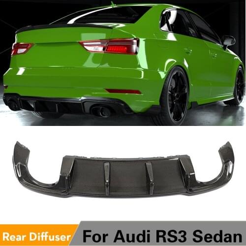 Carbon Fiber Car Rear Bumper Diffuser Lip Spoiler For Audi RS3 2017 - 2019 Rear Bumper Diffuser Lip Spoiler