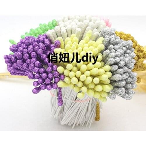 Length 90mm Pick Color 80pcs/Lot 5mm Single Head Iron Wire Pearl Stamen For Christmas Flower Wedding Decoration