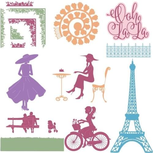 Girl Flower Desk Dog Metal Cutting Dies Stencils For DIY Scrapbooking Photo Album Decorative Embossing Cards Craft Die Cuts 2019