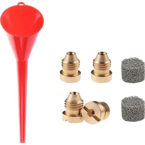 Multi-Function Car Fueling Funnel Red with Foam Cannon Orifice Tips Nozzle with Mesh Filter