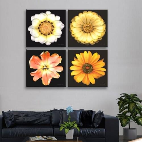 4panels canvas painting monopoly Modular pictures undertale Yellow bird cherry vintage flower painting poster Painting