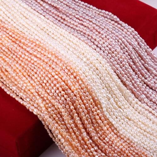 Natural Freshwater Pearl Rice Shape Purple White Beads for DIY Bracelet Necklace Earring Accessories Jewelry Making Women Gift