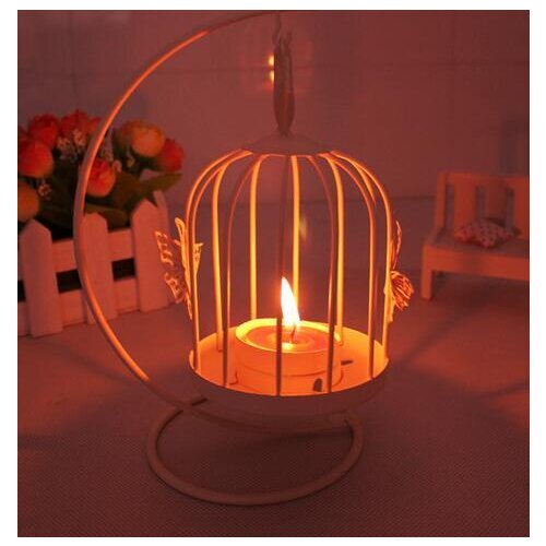 New Arrive Zakka Candlestick fashion white black iron birdcage mousse Candle Holders wedding favor