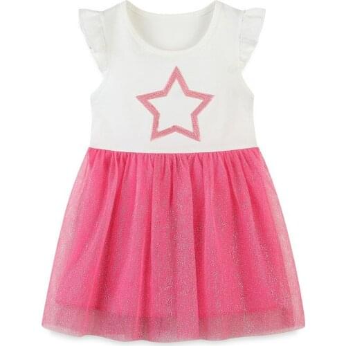 Jumping Meters New Arrival Princess Star Tutu Mesh Dresses For Party Childrens Gifts Wedding Costume Kids Girls Frocks