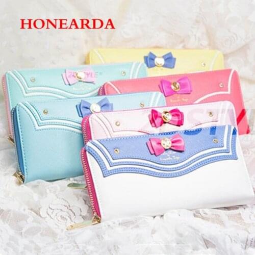 Wholesale Wallet Sailor Moon Ladies Long Female Purse Women Wallet Leather Bag 50PCS/lot