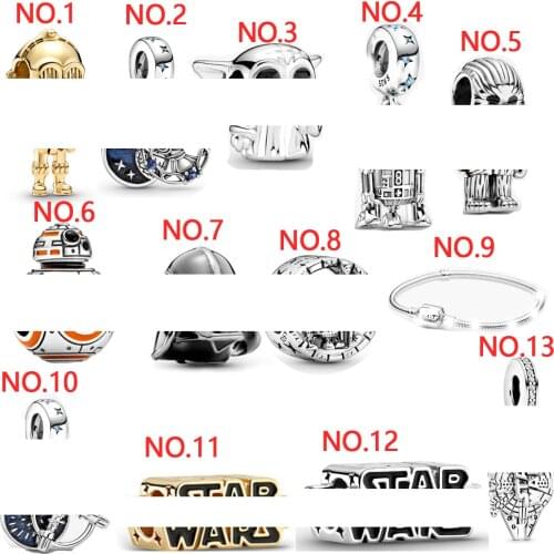 Hot Sale Authentic 925 Sterling Silver StarWar Beads Charms Fit Original pan Bracelet Jewelry S925 Gift