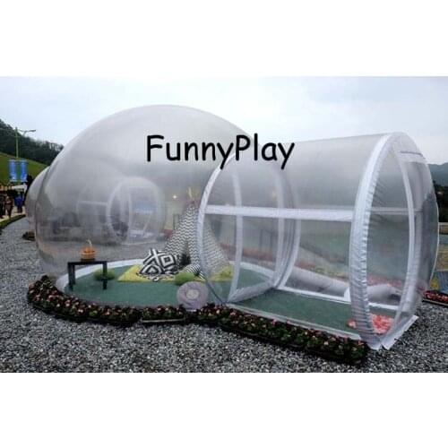6 person tent 6*4m outdoor camping tent transparent bubble tent with free blower and repair kit,large inflatable tent with rooms