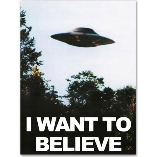 Canvas Poster I Want To Believe Sofa Background Wall Decorative Painting For Living Room Bedroom Dining Room Wall Decor
