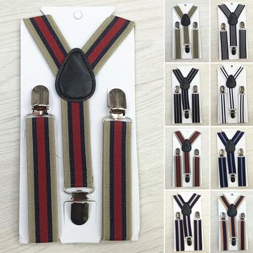 Fashion BABY Striped Suspenders High Elastic Adjustable 3 Clips-on Braces For Boys Girls Children Christmas Gift
