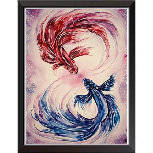 Full Round Diamond Embroidery Color goldfish 5D DIY Diamond Painting Full square 5d mosaic music pictures pastes hobby gift A360