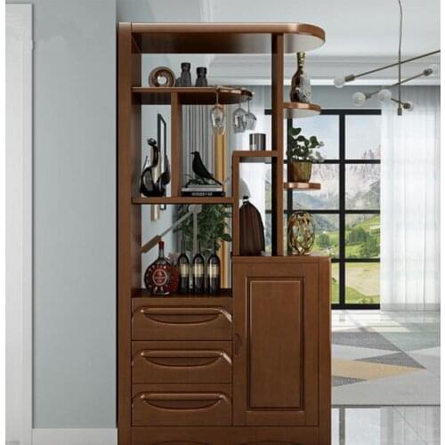 Solid wood room cabinet wine cabinet modern Chinese living room porch cabinet door hall decorative partition cabinet screen doub