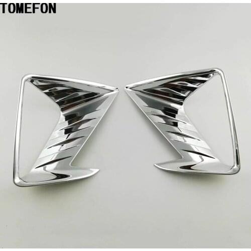 TOMEFON For Toyota RAV 4 RAV4 2016 ABS Chrome Front Fog Light Trim Foglamp Cover Overlay Decoration Car Styling