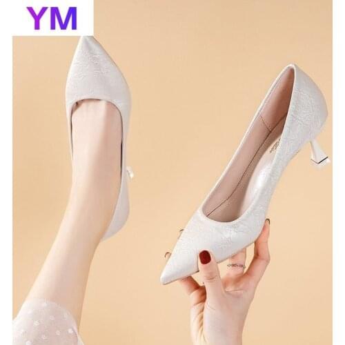 2021 Fashion Sexy High Heels Spring Patent Leather Pointed Toe Single Shoes Black Work Woman Pumps Slip-On Zapatos Rojos Mujer