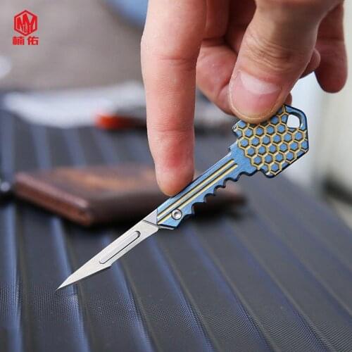 Titanium Alloy Pencil Sharpener Utility Knife EDC Portable Self-Defense Tool folding Knife Outdoor Emergency Medical knife