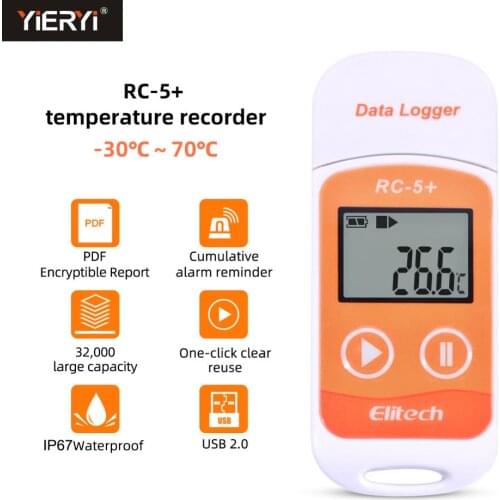 Yieryi High-precision RC-5+ Digital USB Temperature Data Logger Upgrade for Refrigeration, Cold Chain Transport, Labs, Etc