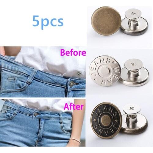 High quality 1/5pcs jersey button 17mm round metal button detachable button garment jeans pin durable screw jersey button