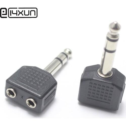 1pcs 6.35mm 3 Pole Stereo Plug to 3.5mm female jack 6.5 to 3.5 jack Plug Extension Cord Audio Connector