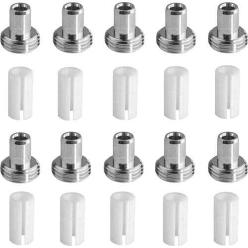 10pcs Ceramic Tube Sleeves and 10Pcs Metal Head Connector Adapters for Fiber Optic Visual Fault Locator