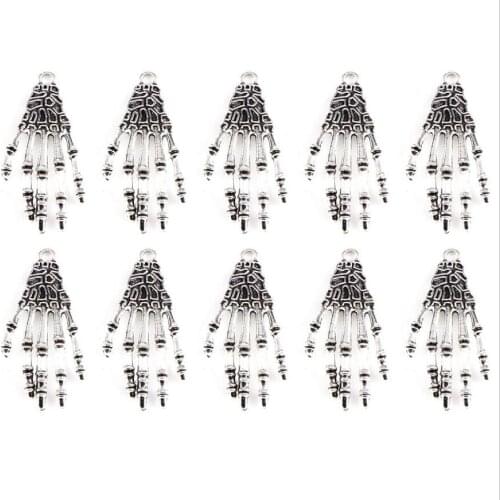 New Tibetan silver bracelet pendant diy accessories Halloween ghost claw ancient silver 10 pieces