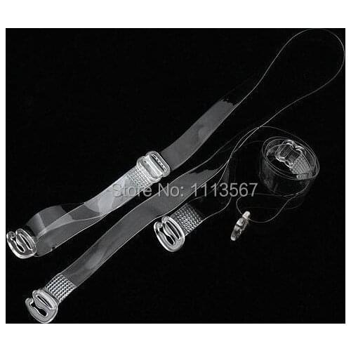 100pairs Adjustable Invisible Transparent Clear Bra Straps10mm Width Bra Accessories WB57