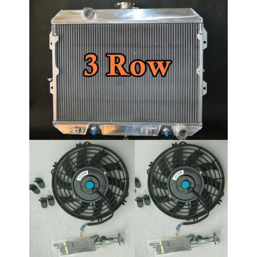 3Row Aluminum Radiator + Fan For 1981-1983 Nissan Datsun 280ZX 2.8L I6 280-ZX 1982 Turbo 2+2 Coupe 2.8