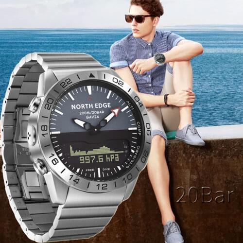 Top Mens Sports Watch Luxury 200m Wristwatch Waterproof Professional Diving Watches Altimeter Compass Quartz Relogio Masculino