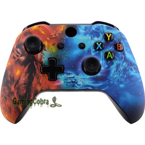 Conflict Soul Patterned Faceplate Front Housing Shell Case Replacement Part for Xbox One X & One S Controller (Model 1708)