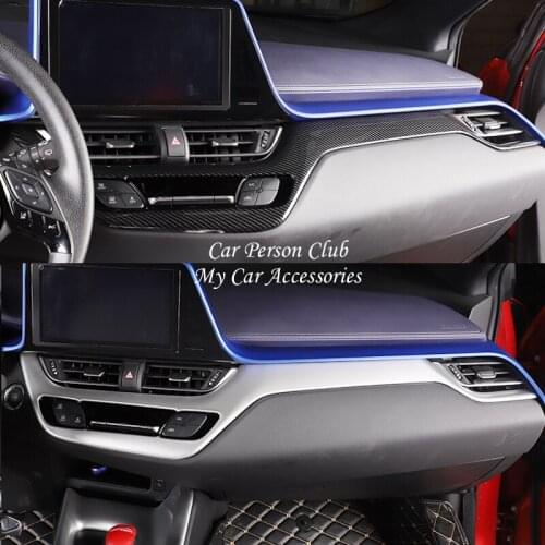 For Toyota C-HR CHR 2017 2018 Inner Central Instrument Control Console Strip Cover Trim Frame Molding ABS Chrome Car Accessories