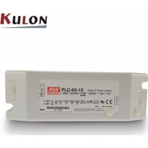 Meanwell PLC-60-15R Single Output Power Supply 60w 15v 4a lighting Transformers LED Driver Power Adapter For LED Strip light