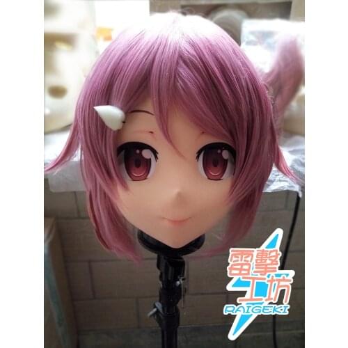 KM9171) Handmade Female Sweet Girl Resin Crossdress Outfit Cosplay Japanese Animegao Role Play Kigurumi Mask