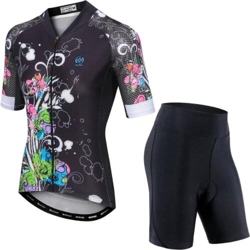High quality compression breathable bike clothing mountain bike shorts sleeve set wholesale summer bicycle jersey