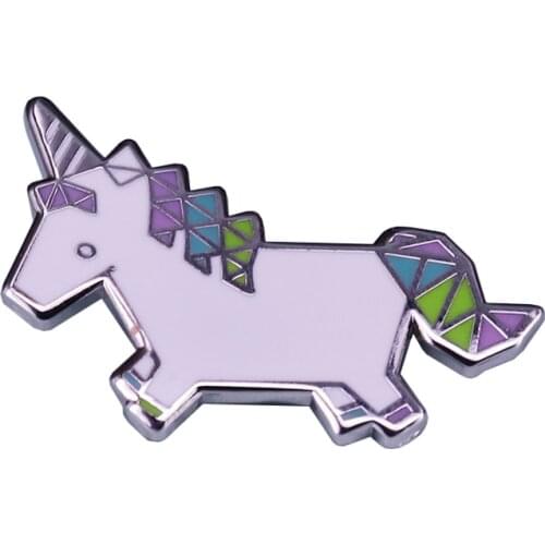 Beautiful Origami Unicorn Brooch Cute Pastel Art Decor on Jackets Backpack