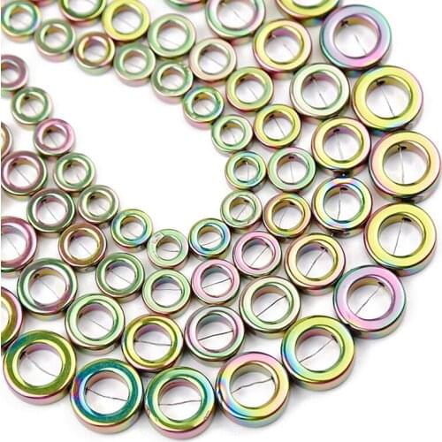YHBZRET New Green Hematite Natural Stone Round Circle Spacer Loose Beads for Jewelry Making 8/10/12/14mm Diy Bracelets pendant