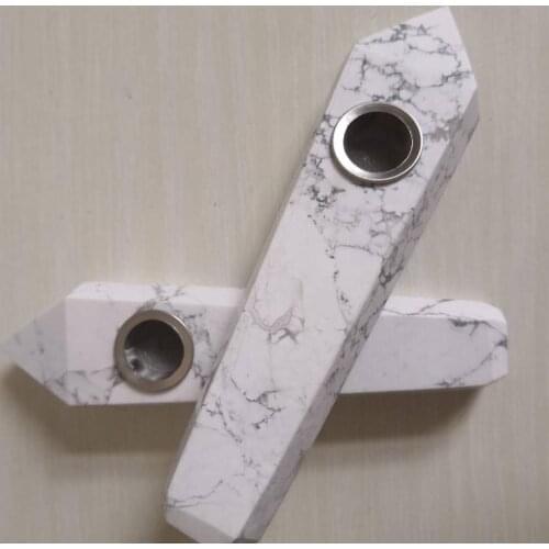 1pc Natural White Turquoise Smoking Pipe Healing Stone Home Accessories Decoration Tube for Smoking Grass
