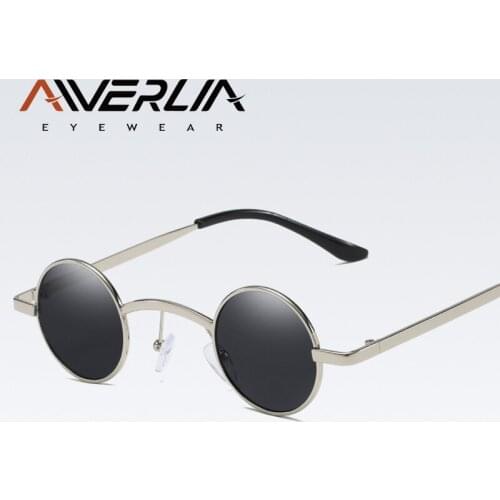 AIVERLIA SMALL Round Sunglasses Brand Design Men Women Vintage Circle Glasses Metal Frame Round Shades Oculos De Sol AI58