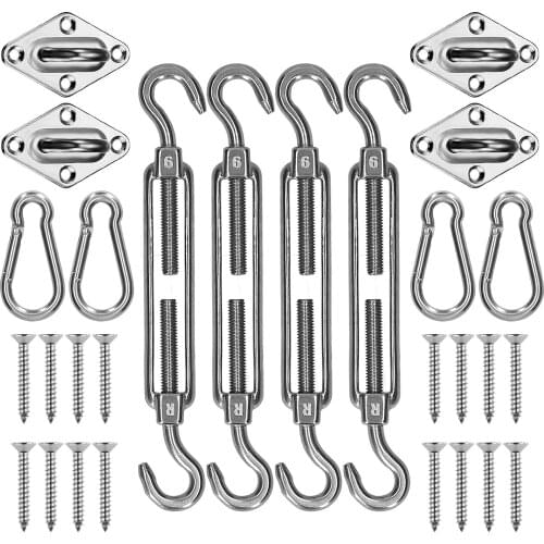 Shade Sail Hardware Kit Triangle Square Rectangle Heavy Duty Sun Shade Sail Installation Tool for Deck Garden Lawn Patio