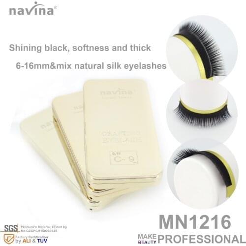 Navina OEM-MN1216 False eyelashes of makeup,slim black, curl CD, thickness 0.07-0.2mm, length 6-16mm