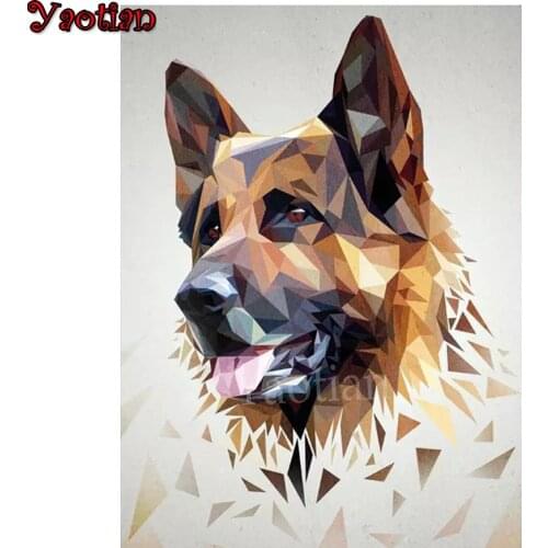 German Shepherd Diamond Painting Cross Stitch Diamond Embroidery Icons 5D Decoration Full Square round Drill Handmade Gift