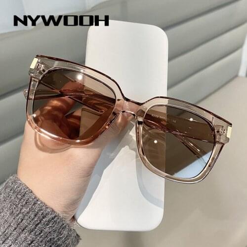 NYWOOH Luxury Square Sunglasses Women Brand Designer Retro Big Frame Sun Glasses Female Vintage Gradient Male Eyewear UV400