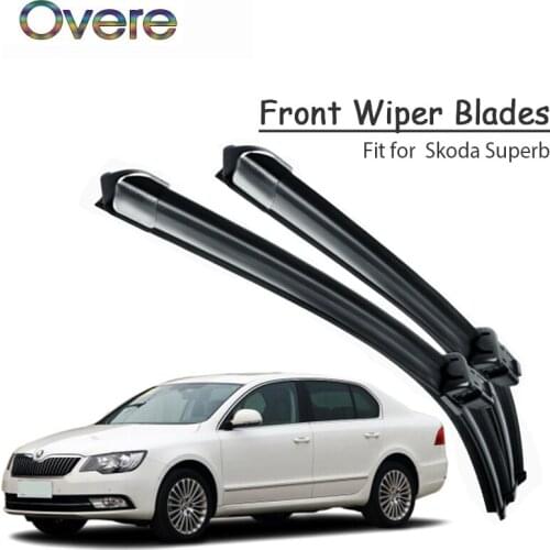 Overe 1Set Rubber Car Front Wiper Blade Kit For Skoda Superb B5 B6 B8 2018 2017-2001 Windscreen Original Wiper Accessories