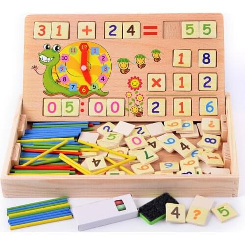 Drop shipping Hot Selling Baby Education Toys Wooden Counting Sticks Toys Montessori Mathematical Baby Gift Wooden Box