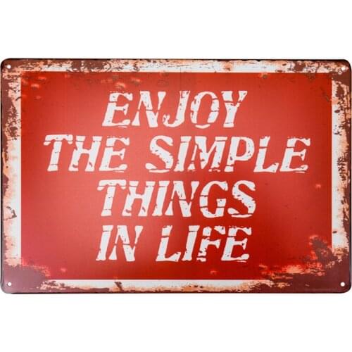 Shabby chic Retro Enioy the simple things in Life metal wall art sticker 8*12 inch