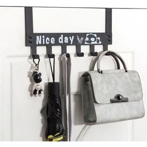 Nice Day Metal Door Rack 6 Hooks Hanger Detachable Home Storage Organizer Wall Hook Hat Clothes Bag Holder No Drilling