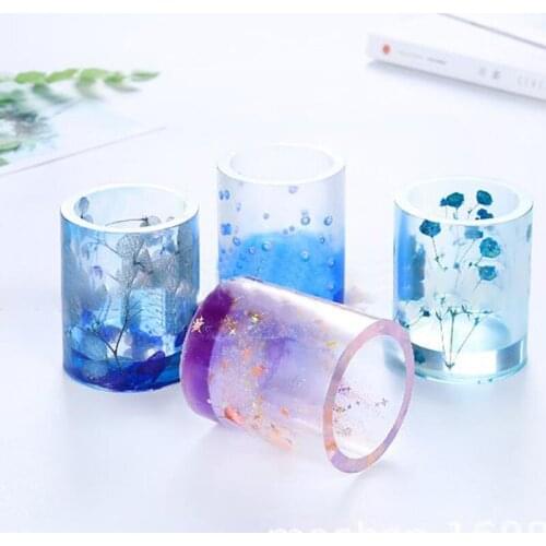 DIY Silicone Mold Pen Container Organizer Epoxy Resin Crafts Making Square Round Storage Holder Silica Molds