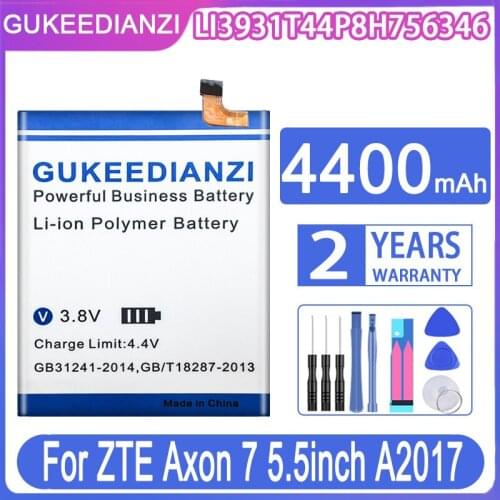 GUKEEDIANZI Replacement Battery LI3931T44P8H756346 4400mAh For ZTE Axon 7 5.5inch A2017