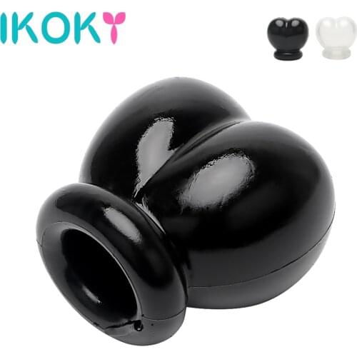 IKOKY Sex Toys For Men Cock Ring Time Scrotum Bondage Restraint Ball Stretcher Chastity Cage Penis Rings Time Delay Ejaculation