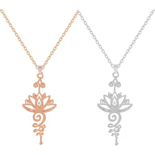 Vintage Simple Mandala Hollow Lotus Flower Pendant Necklaces for Women Girls Charm Leather Chain Amulet Lucky Yoga Jewelry