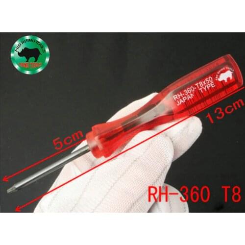 JAPAN TYPE RHINO T8 Torx Screwdriver RH-360-T8*50 High Carbon Steel Magnetic Precision Repairing Tools