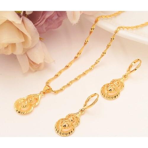 Bangrui Fashion Necklace Earring Set Women Party Gift Gold Color plant Necklace Earrings Jewelry Sets